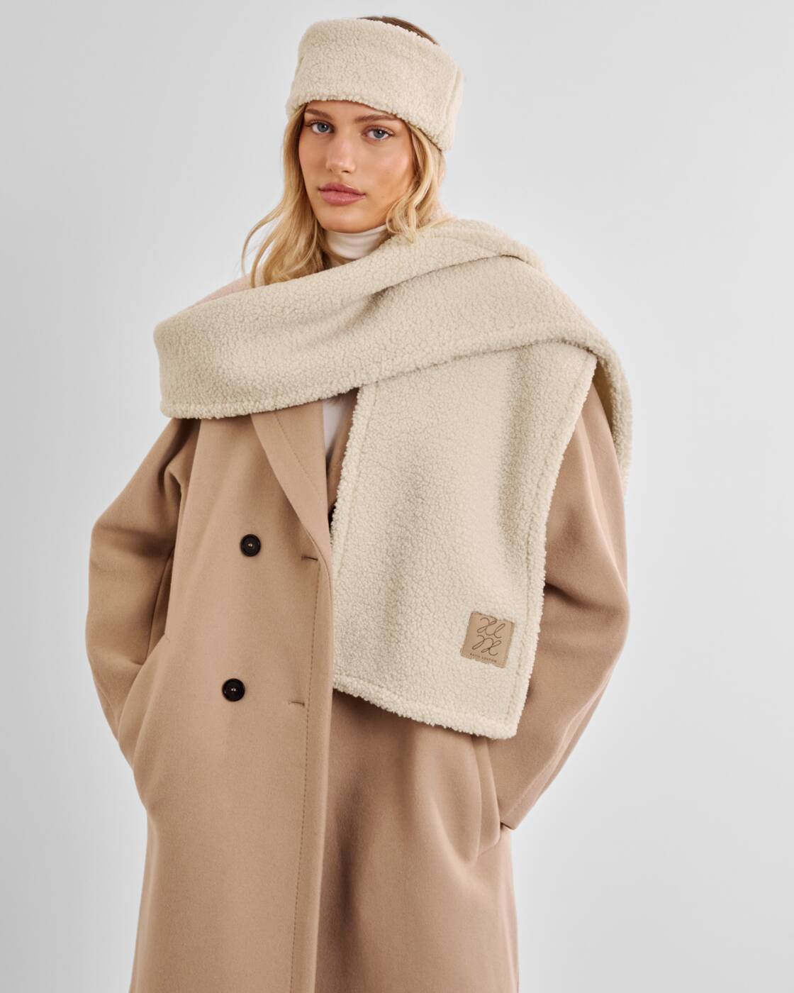 Katie Loxton Cream Borg Scarf