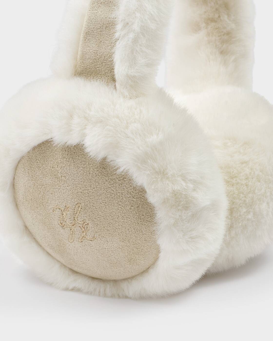 Katie Loxton Taupe & Cream Faux Suede Earmuffs