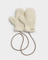 Katie Loxton Cream Borg Mittens With Cord
