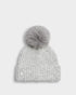 Katie Loxton Light Grey Sequin Soft Knit Hat