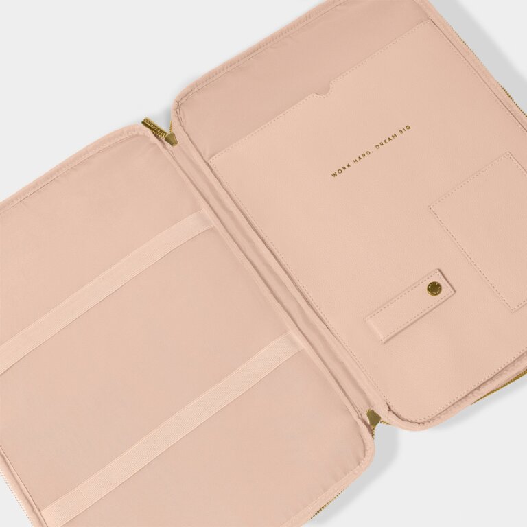 Katie Loxton Nude Pink Work Hard Dream Big Folio Laptop Case