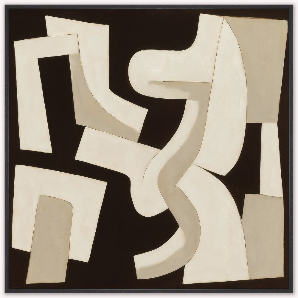 Latte Linen Framed Canvas Picture