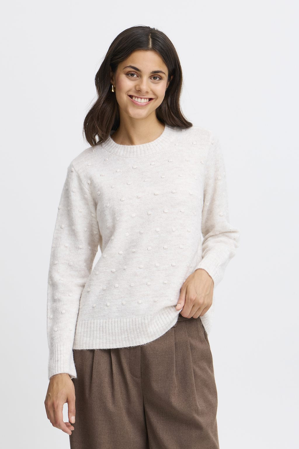 Fransa Elise Pullover Limestone Melange