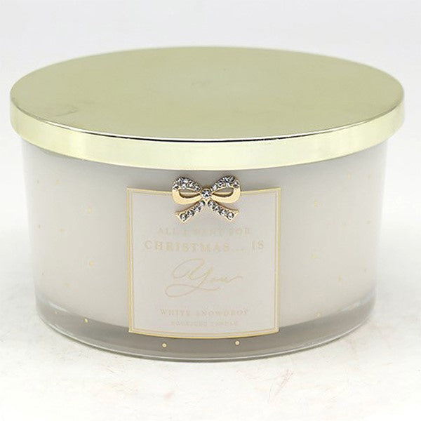 Heart Want For Christmas Candle Large White