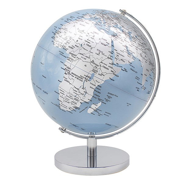 Large Globe Blue & Silver