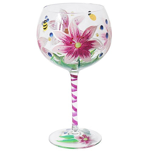 Flower Gin Glass Pink Lilies