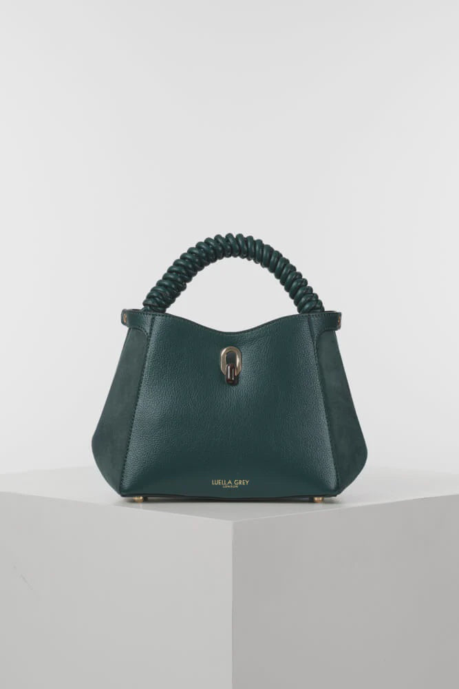 Luella Grey Catherine Woven Handle Crossbody Bag Peacock