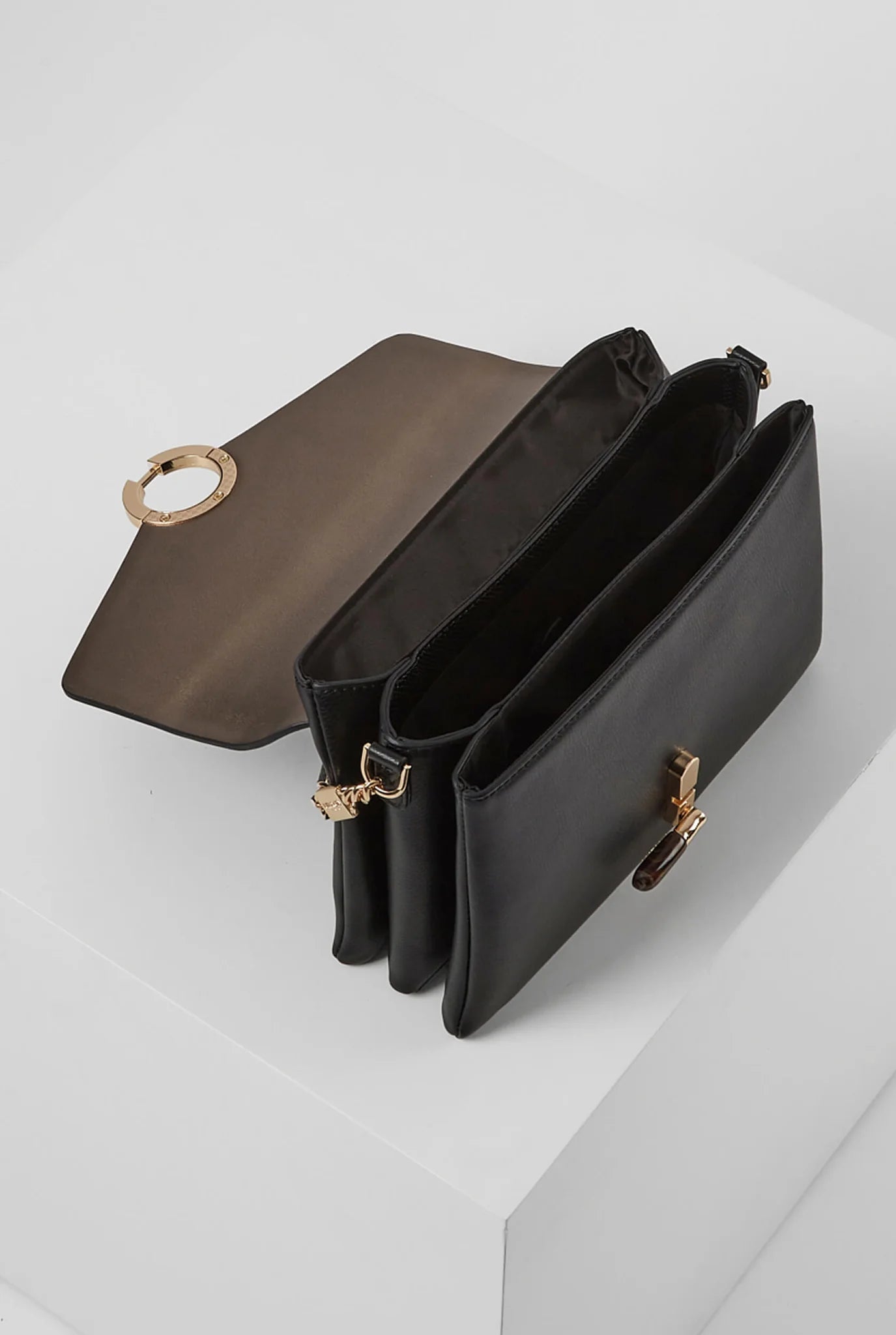 Luella Grey Anoushka Three Compartment Crossbody Black