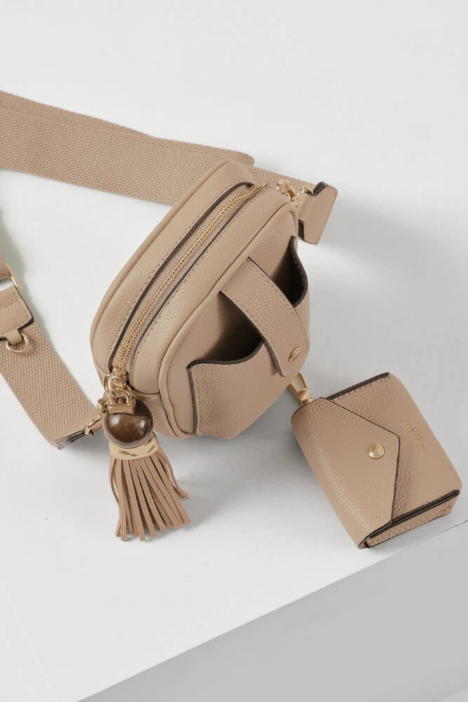 Luella Grey Elise Portrait Crossbody Bag Mushroom