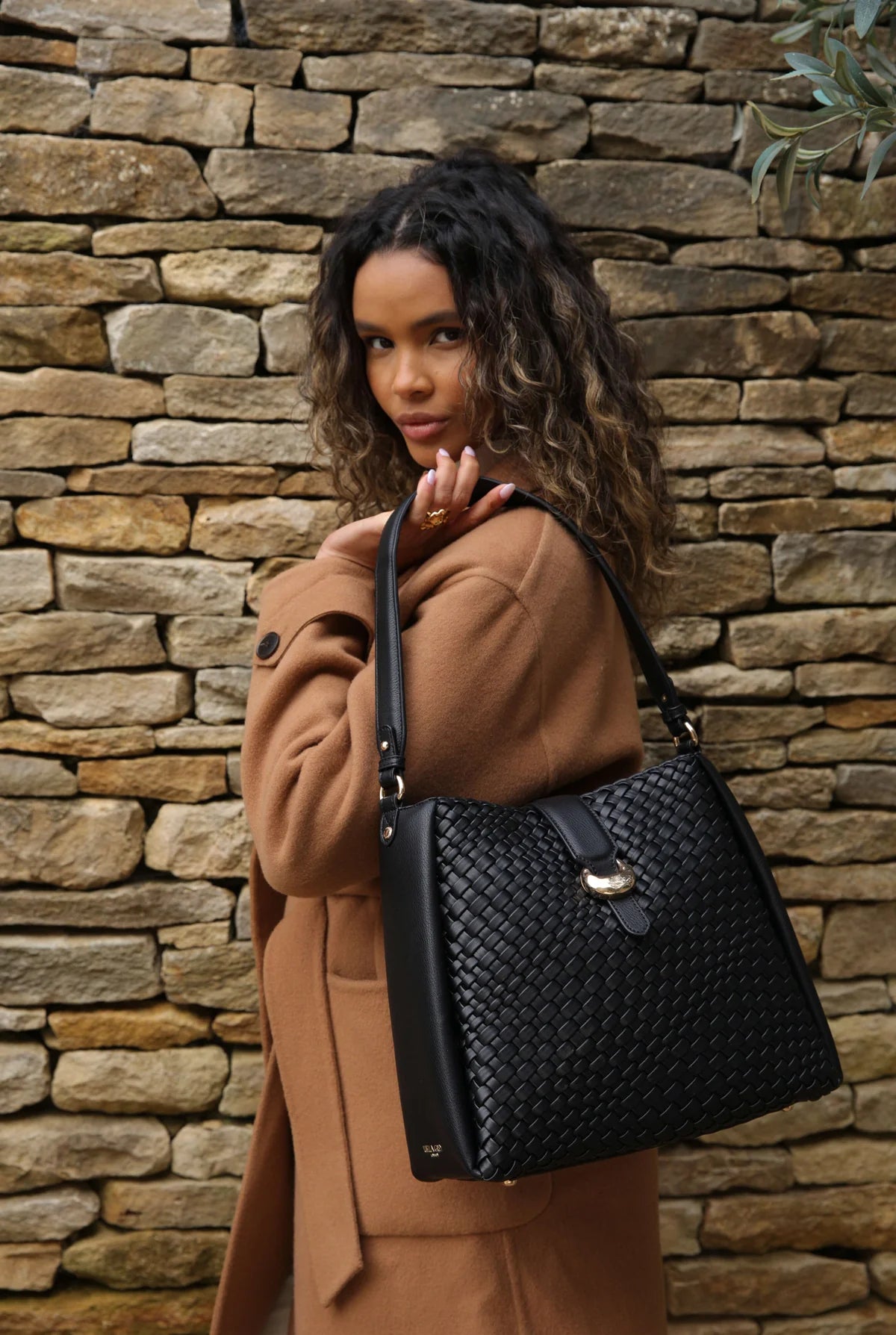 Luella Grey Flora Weave Hobo Bag Black