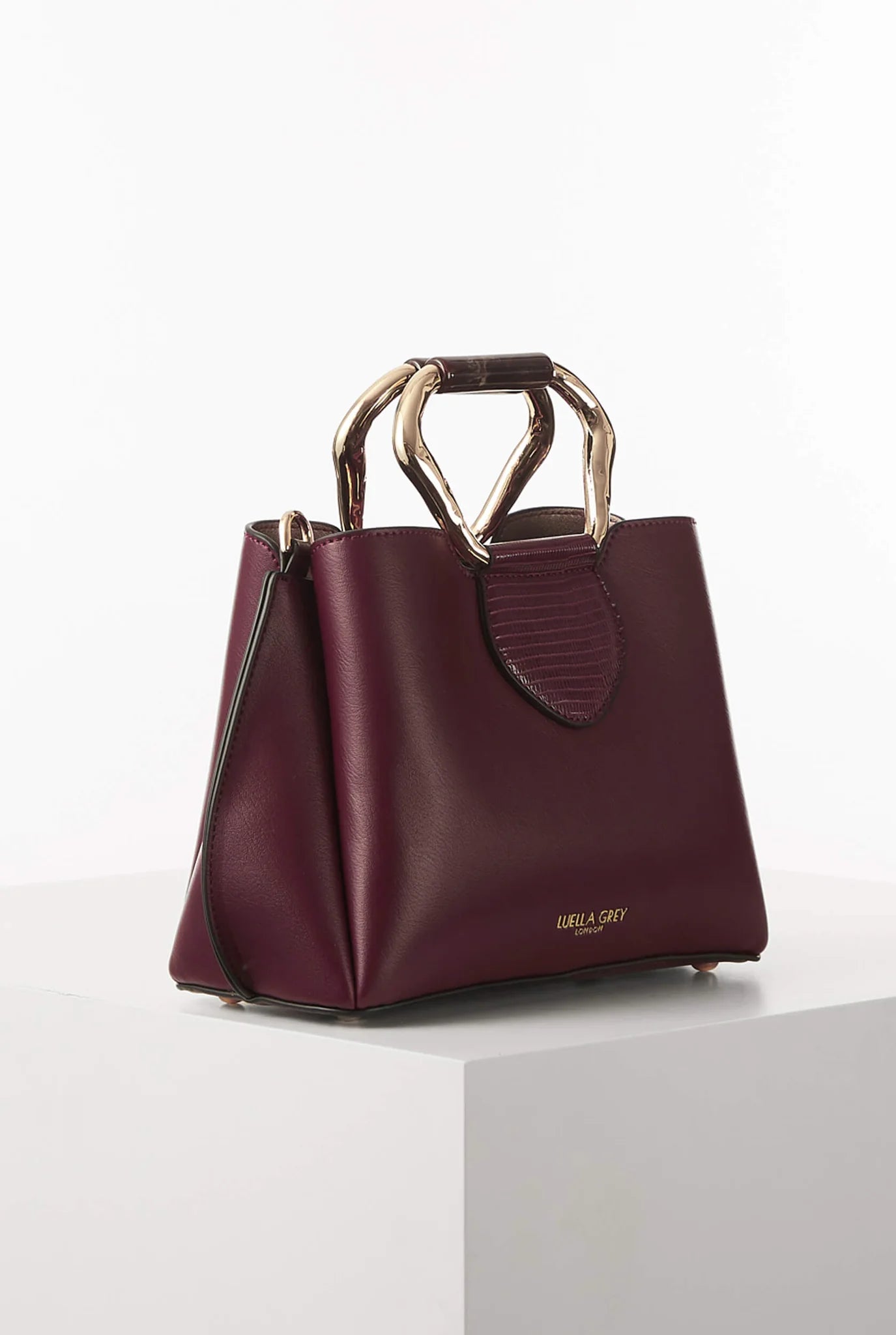 Luella Grey Georgia Molten Resin Handle Crossbody Damson