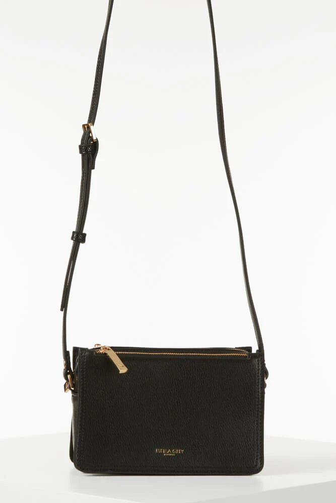 Luella Grey Ivy Zip Top Crossbody Bag Black