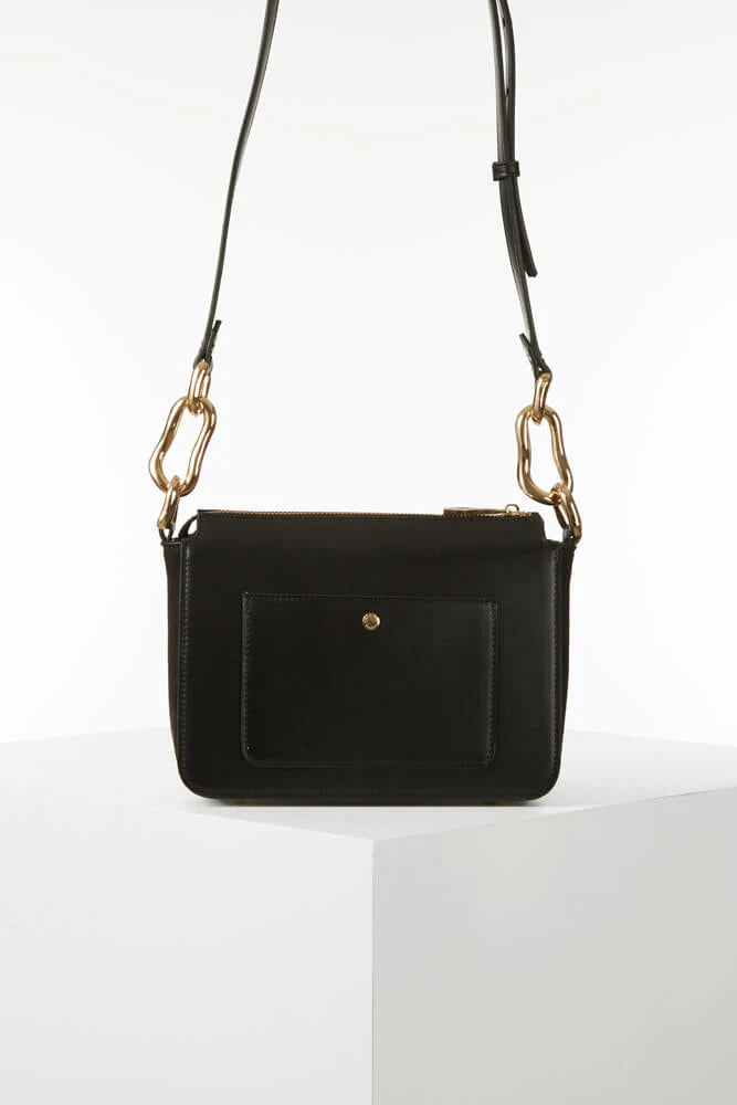 Luella Grey Margarita Zip Top Crossbody Bag Black