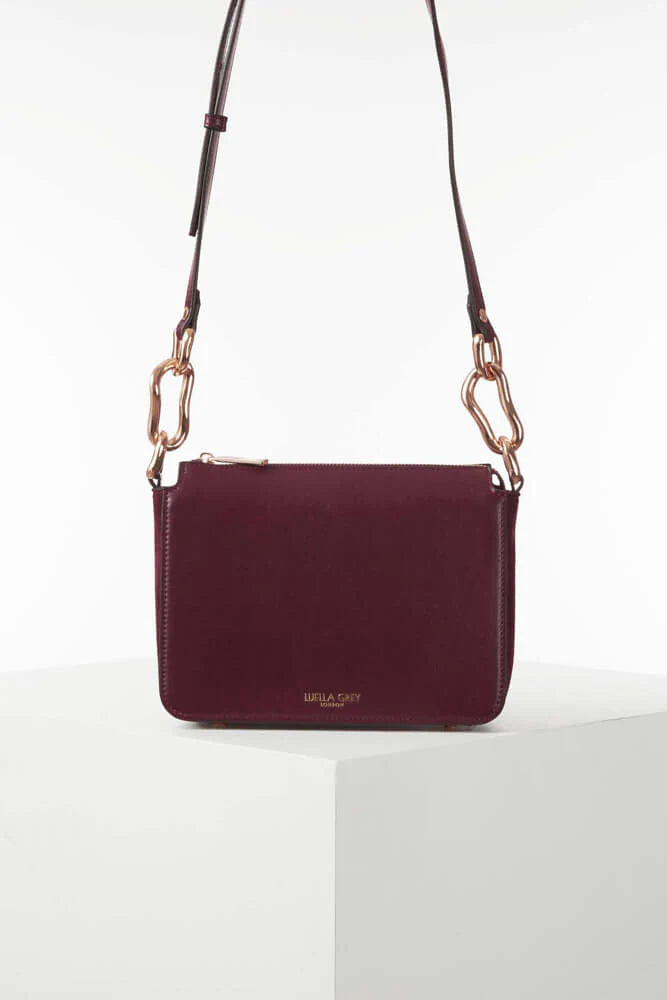 Luella Grey Margarita Zip Top Crossbody Bag Plum