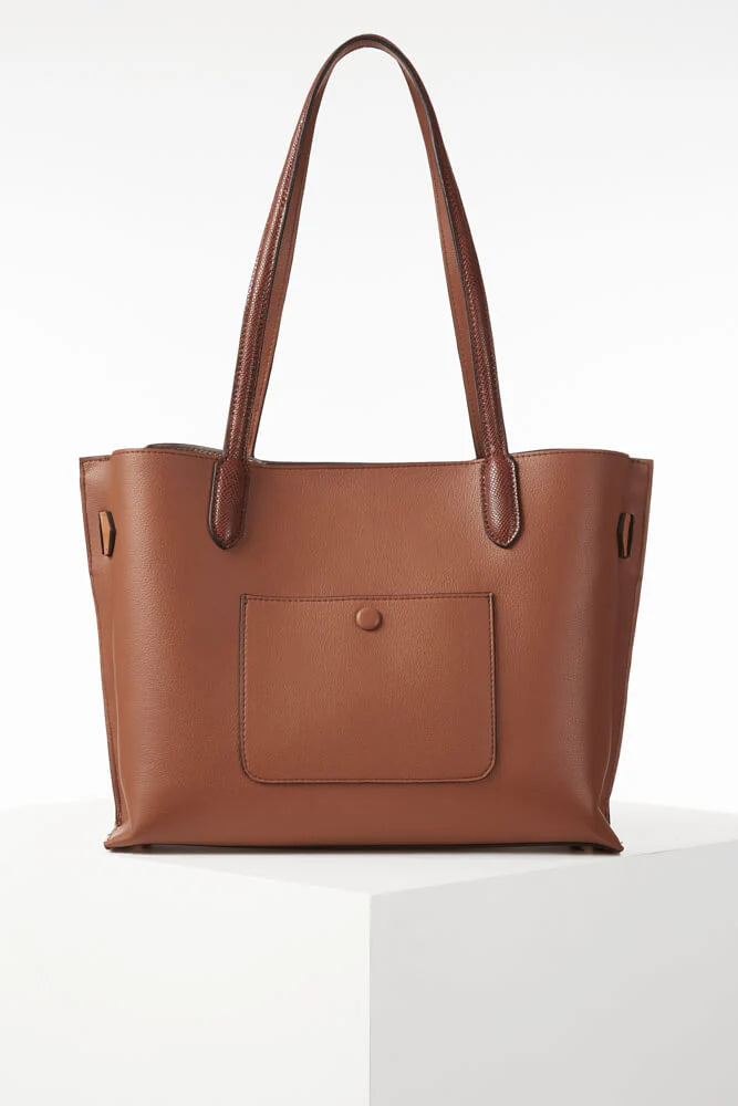 Luella Grey Oriana Laptop Tote Bag Conker