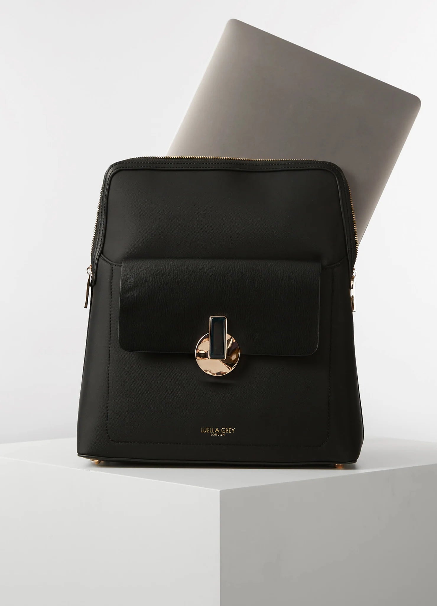 Luella Grey Penelope Laptop Nylon Backpack Black