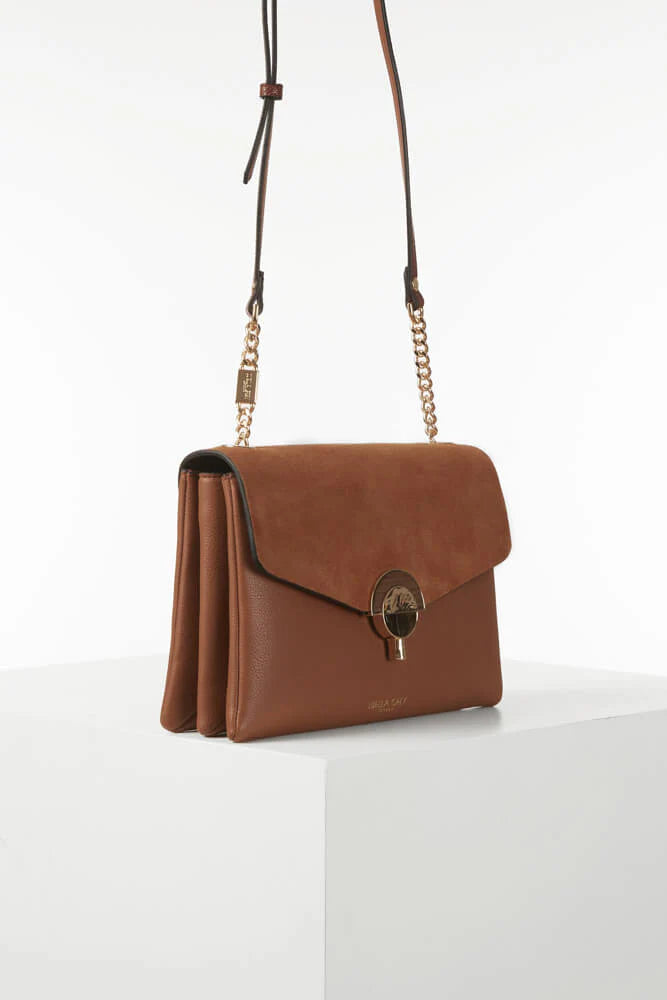 Luella Grey Peta Chain Crossbody Bag Conker