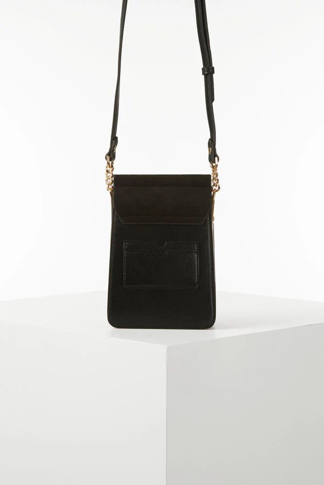 Luella Grey Tamsin Phone Crossbody Bag Black