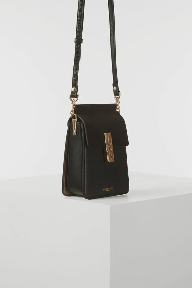 Luella Grey Tamsin Phone Crossbody Bag Black