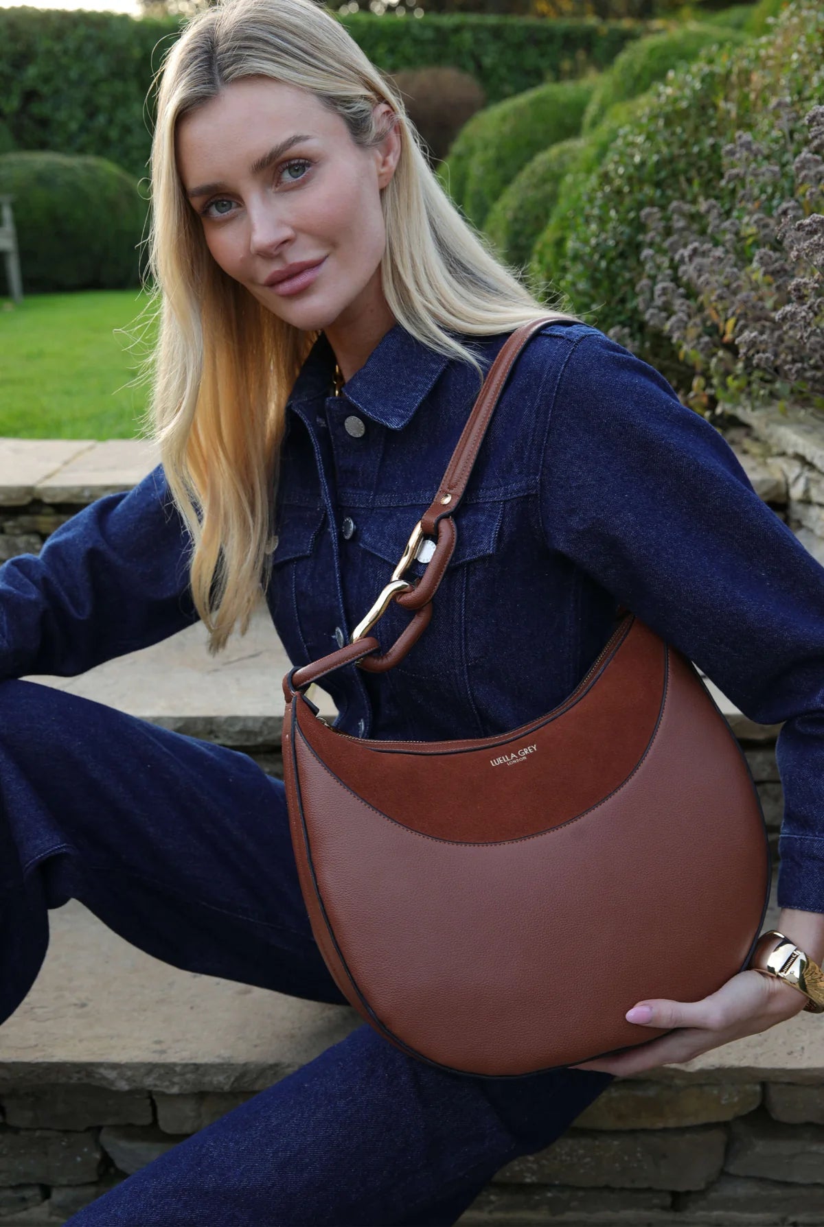 Luella Grey Thelma Scoop Hobo Bag Conker