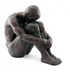 Sitting Man Bronze Coloured Statue -  Small