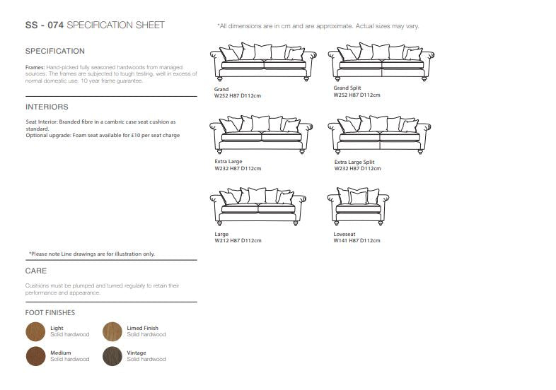 The Majestic Large Sofa In A And  B Fabrics