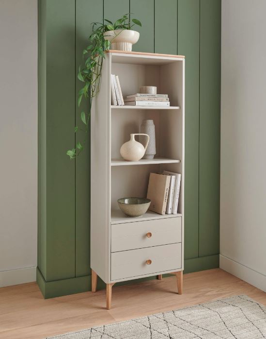 Cashmere Painted Bookcase Unit With Drawers