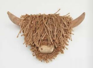 Highland Cows Head Natural Medium