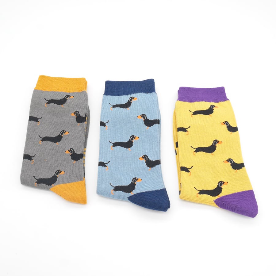 Mr Heron Little Sausage Dogs Socks Box  3 Pairs