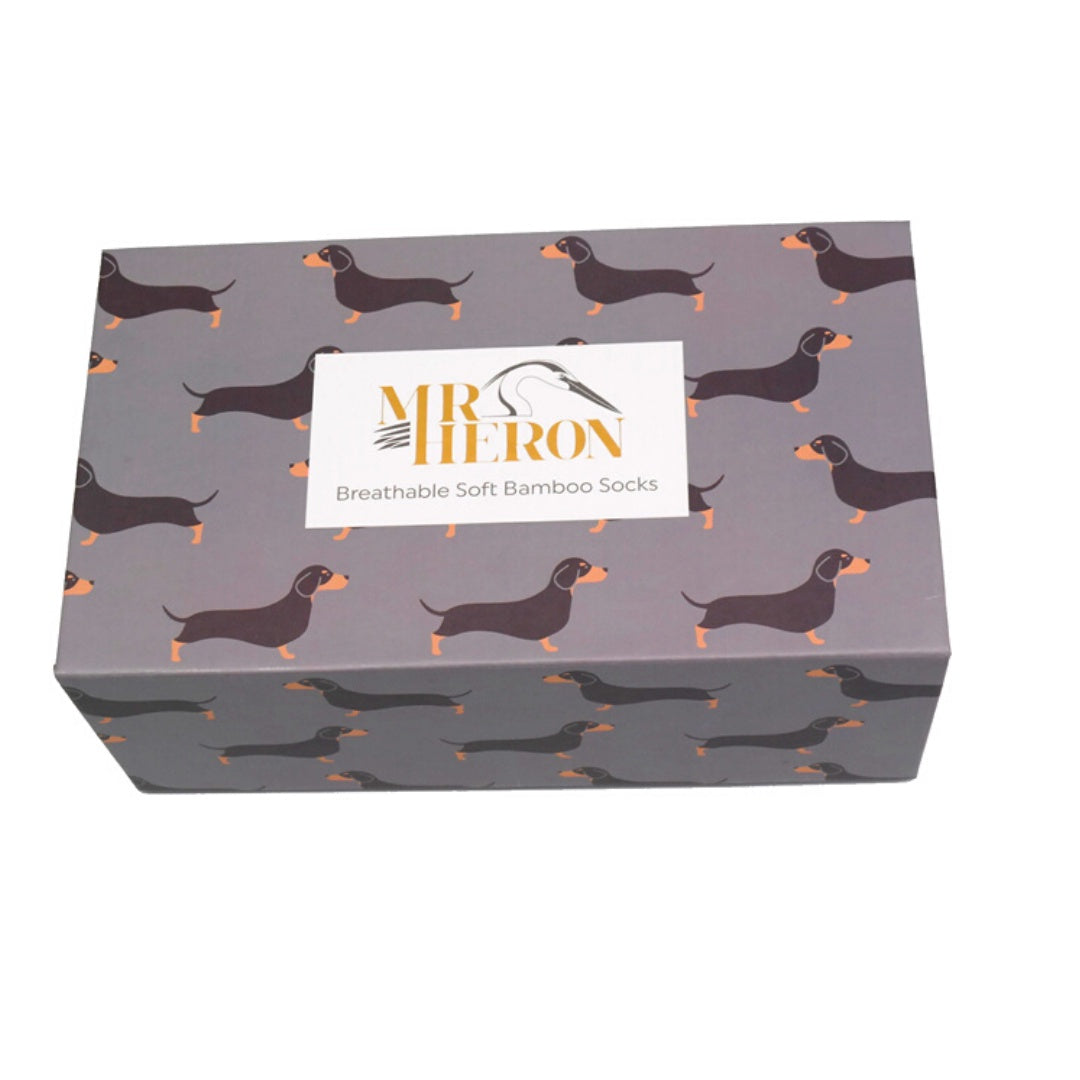 Mr Heron Little Sausage Dogs Socks Box  3 Pairs