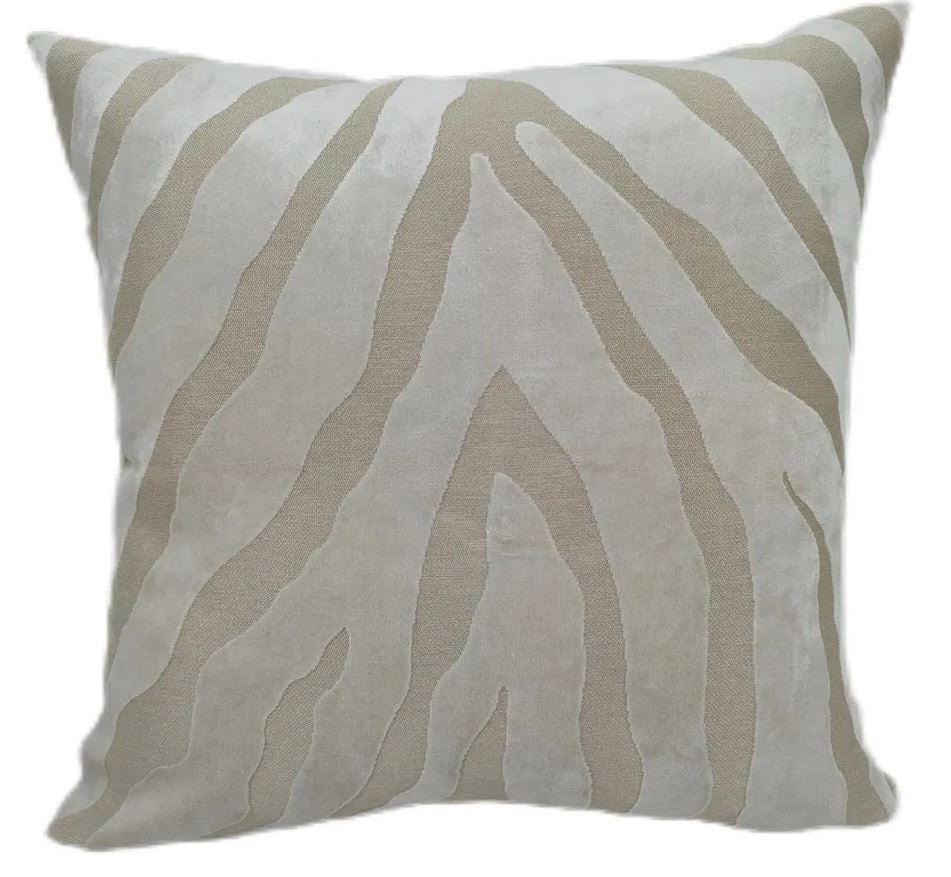 ZEBRA CUT VELVET PAUL MONEYPENNY IVORY  43 X 43M CM CUSHION