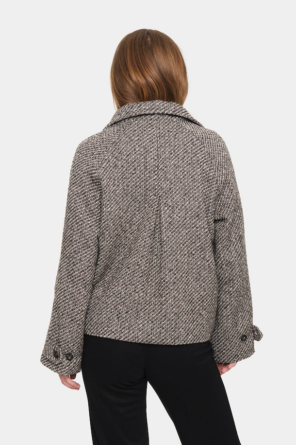 Saint Tropez Fawn Short Coat Mist Grey Melange