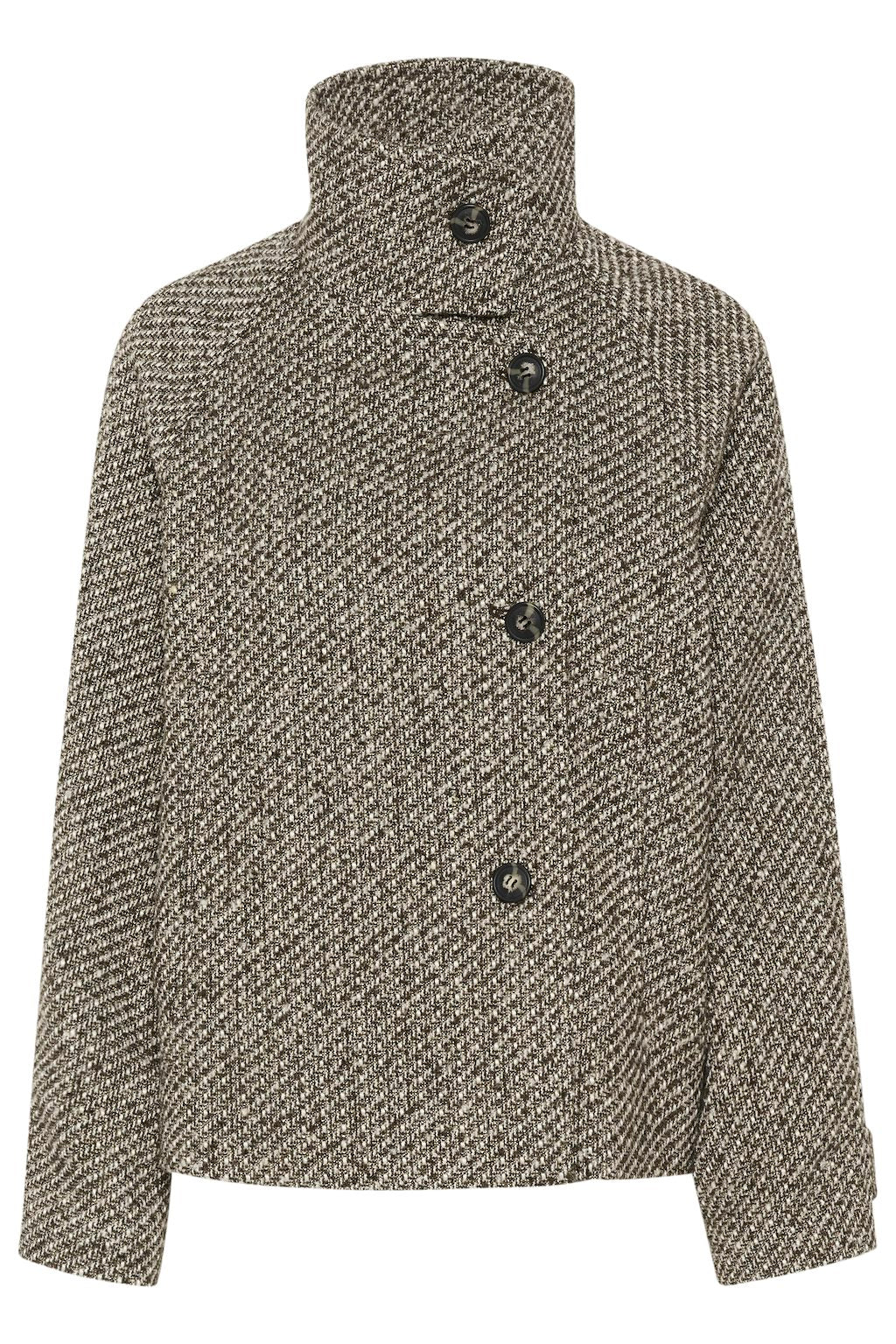 Saint Tropez Fawn Short Coat Mist Grey Melange