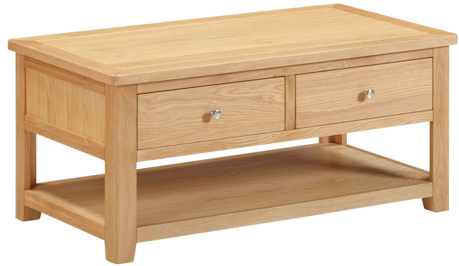 Bourton Light Oak Coffee Table With Drawers