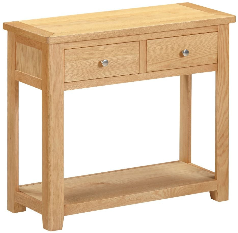 Bourton Light Oak 2 Drawer Console Table