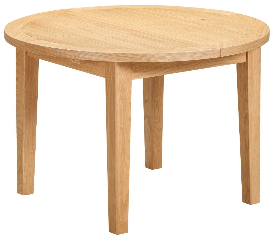 Bourton Light Oak Round Extending Dining Table