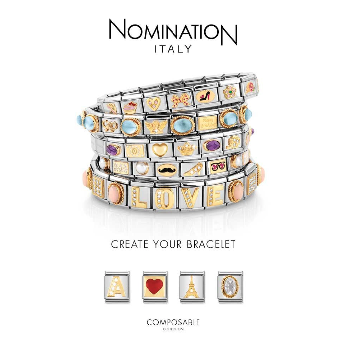 Nomination Composable Link Gold Pink Pacifier Charm