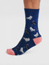 Thought Celia Chicken Organic Cotton Socks Indigo Blue 4-7