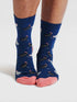 Thought Celia Chicken Organic Cotton Socks Indigo Blue 4-7