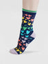 Thought Eva Heart Scatter Bamboo Socks Indigo Blue 4-7