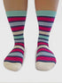 Thought Cleo Stripe Bamboo Socks Deep Mint 4-7