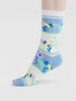 Thought Fraya Floral Garden Bamboo Socks Violet Blue 4-7