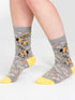 Thought Floral Insect Bamboo Socks Grey Bee 4-7