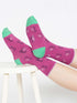 Thought Outline Animal Bamboo Socks Purple Cat 4-7