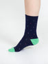 Thought Mixed Shape Bamboo Socks Navy/Green Spot 4-7