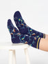 Thought Multi Bird Organic Cotton Socks Blue 4-7