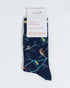 Thought Multi Bird Organic Cotton Socks Blue 4-7