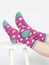 Thought Leopard Heart Bamboo Socks Purple 4-7