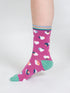 Thought Leopard Heart Bamboo Socks Purple 4-7