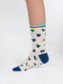 Thought Leopard Heart Bamboo Socks Ecru 4-7